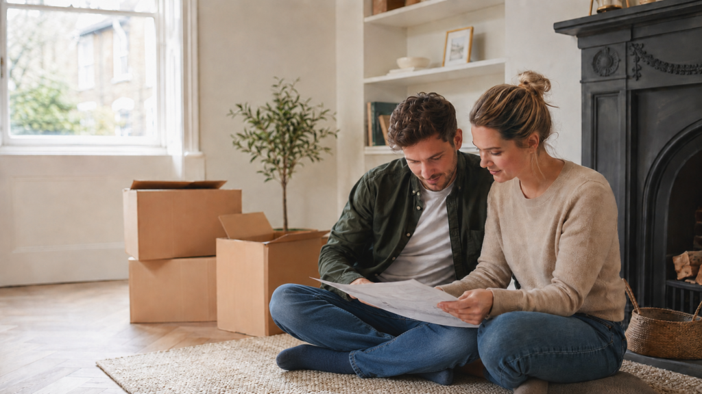 First time buyer mortgage advice Bristol – couple planning their first home